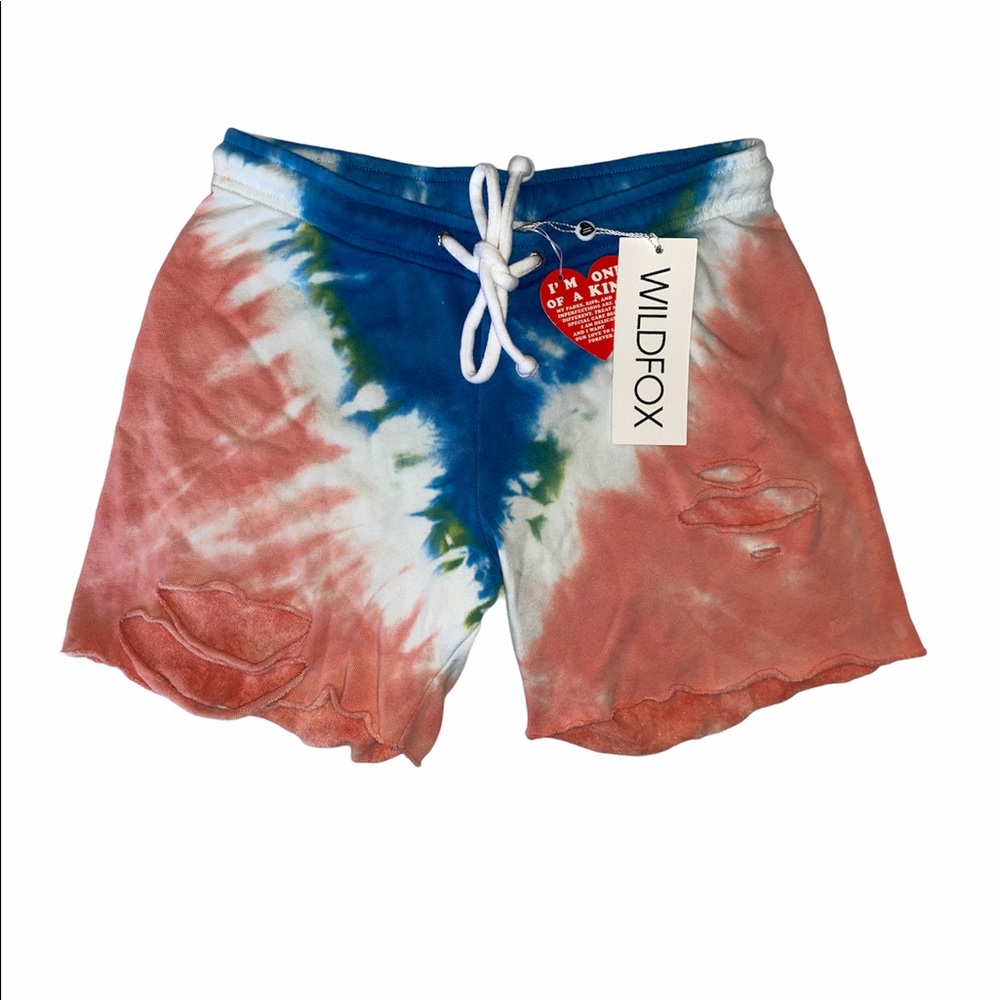 NWT Wildfox Distressed Tie Dye Shorts